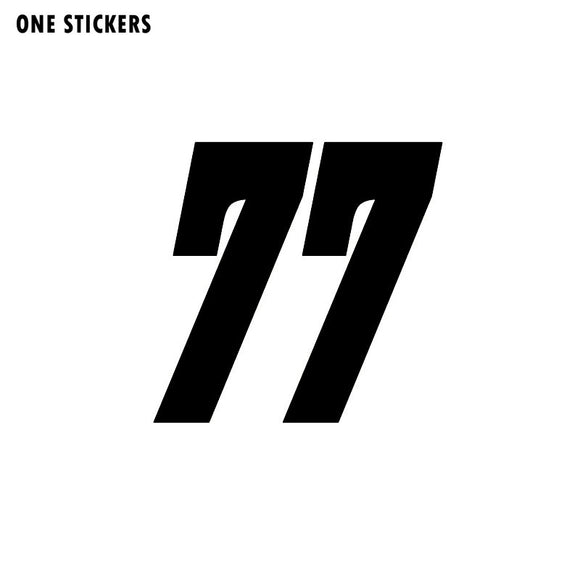 15CM*14.7CM Fashion Number 77 Vinyl Car-styling Car Sticker Decal Black/Silver Graphical C11-0773