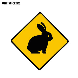 10CM*10CM Cute Rabbit Animal Warning Car Sticker PVC Decal 12-1283