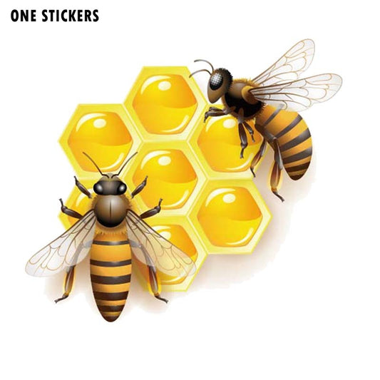 15.4CM*13.7CM Bees That Eat Honey PVC Car Sticker Decal 12-300573