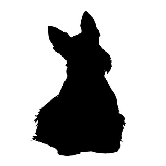 9*13CM SCOTTISH TERRIER Dog Pet Car Stickers Motorcycle Decals Car Styling Accessories Black/Silver C2-0176