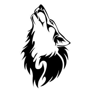 9.5*15.8CM Howling Wolf Creative Car Body Decorative Decal Vinyl Waterproof Outdoor Car Stickers Black/Silver S1-2269