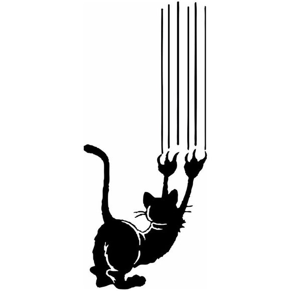 9.6*22.4CM Angry Cat Claw Vinyl Decal Reflective Car Stickers Car Styling Bumper Accessories Black/Silver S1-1386