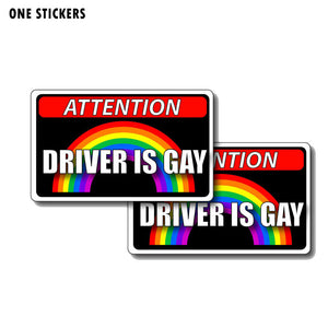 11.4CM*6.7CM Creative Car Driver Is Gay PVC Decal Stickers 12-0304