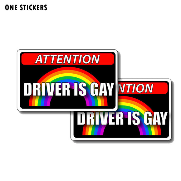 11.4CM*6.7CM Creative Car Driver Is Gay PVC Decal Stickers 12-0304