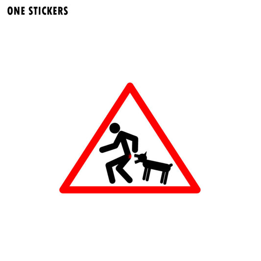10.8CM*8.4CM Funny Caution Wicked Dog Car Sticker PVC Reflective Decal 12-1436