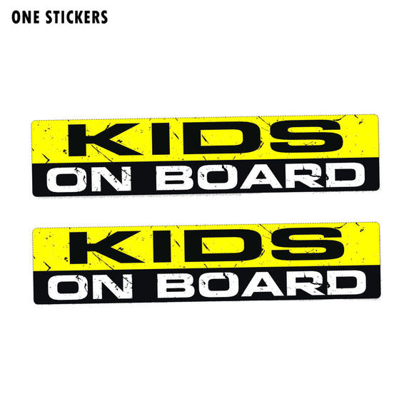 19CM*4.1CM Warning KIDS ON BOARD Personality Body Car Sticker PVC Decal 12-0054