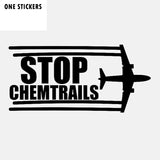 17.2CM*8.2CM Creative Stop Chemtrails Vinyl Car Sticker Decal Black Silver C11-2021