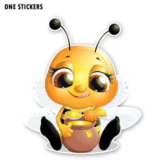 13.7CM*15.9CM Bees That Eat Honey PVC Decal Car Sticker 12-300557