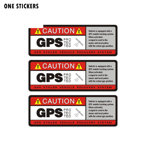 10.2CM*3.8CM Warning Caution GPS Protected Car Sticker Decal PVC 12-0912