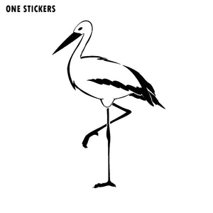 11.2CM*16.7CM Fashion Animal Heron Wader Marsh Bird Long Leg Vinyl Car Sticker Windshield Decal C15-0802