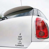 11.3CM*18CM Fashion Keep Calm And Love Flamingos Vinyl Art Decor Decal Car Sticker Black Silver C15-0998
