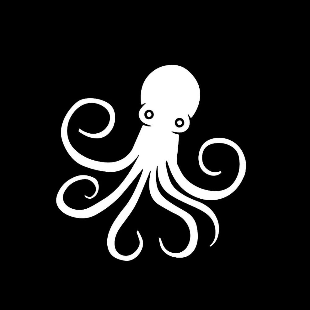 14.6cm*15.9cm Sprightly Lovable Mollusk Multi Legged Bright Octopus Vinyl Black/Silver Car Sticker Decal C18-0207