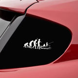 15.2cm*5.5cm Funny Car Styling Evolved Fishing Car Stickers Black Silver S2-0010