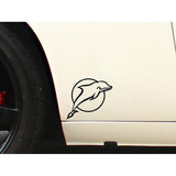 16.9cm*10.6cm Lively And Lovely Dancing Freely In The Circle Dolphin Black/Silver Vinyl Car Sticker Decal C18-0182