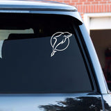 16.9cm*10.6cm Lively And Lovely Dancing Freely In The Circle Dolphin Black/Silver Vinyl Car Sticker Decal C18-0182