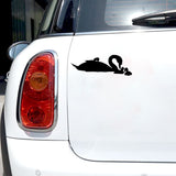20CM*6.9CM Swimming Swan Family Lovely Car Body Decals Sticker Vinyl Car Styling Car Stickers Black/Silver C15-1057