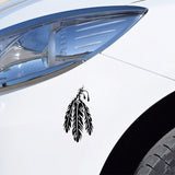 8.1cm*15.8cm Tribal Feather Fashion Car Window Sticker Decal Black Silver Vinyl Car-styling C15-1093