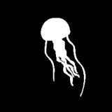 8.7cm*14.9cm Cartoon Jellyfish Are Lively And Interesting Vinyl Window Decal Vivid Car Sticker Black/Silver C18-0253