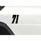 11.6CM*14CM Fashion Number 71 Vinyl Car-styling Car Sticker Decoration Motorcycle Decal Black/Silver C11-0896