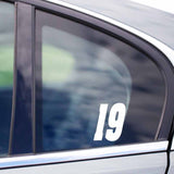 13.3CM*15CM Fashion lucky Number 19 Vinyl Car-styling Car Sticker Decal Graphical Black/Silver C11-0826