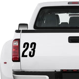 13.8CM*14CM Personality Racing Numbers 23 Vinyl Car Sticker Decal Graphical Black/Silver C11-0750