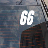 13.9CM*14CM Fashion lucky Number 66 Vinyl Car-styling Car Sticker Decal Graphical Black/Silver C11-0824