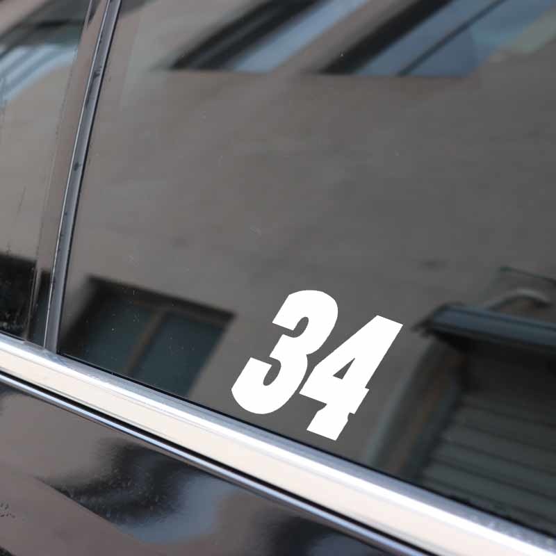 13CM*13CM Interesting Number 34 Vinyl High-quality Car Sticker Decoration Decal Black/Silver C11-0839