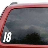 13CM*15CM lucky Number 18 Personality Vinyl Car-styling Decor Decal Car Sticker Black Silver C11-0913
