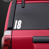 13CM*15CM lucky Number 18 Personality Vinyl Car-styling Decor Decal Car Sticker Black Silver C11-0913