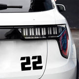 13CM*8.1CM Personality Number 22 Vinyl Car Sticker Motorcycle Decal Graphical Black/Silver C11-0754