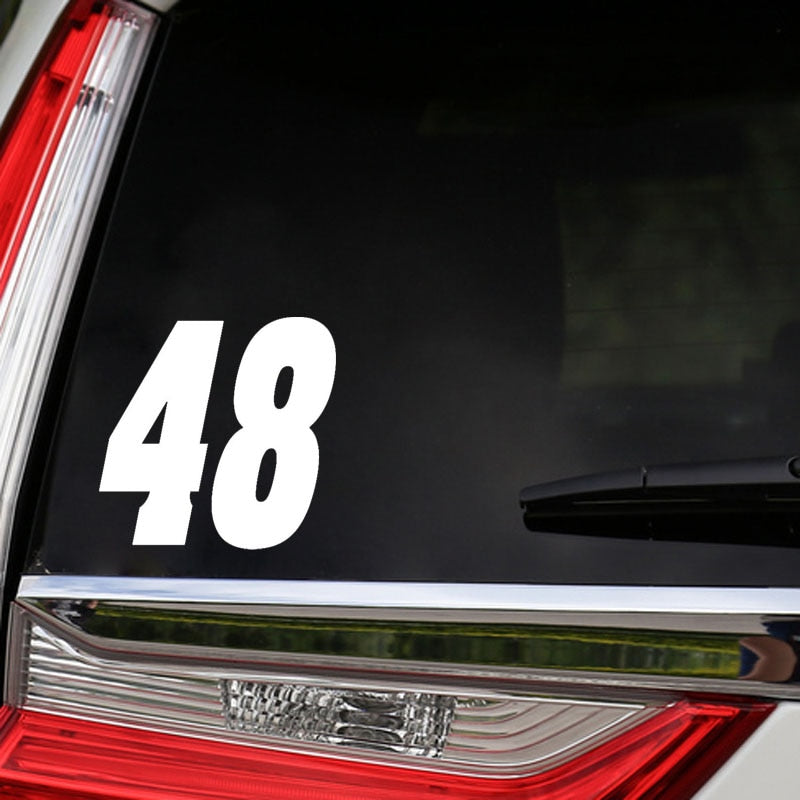 14.3CM*14CM Fun Number 48 Motorcycle Vinyl Decal Graphical Black/Silver Car Sticker C11-0764