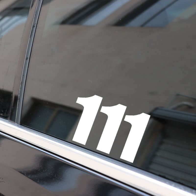 14.7CM*10CM Fun Number 111 Motorcycle Vinyl Decal Graphical Black/Silver Car Sticker C11-0762