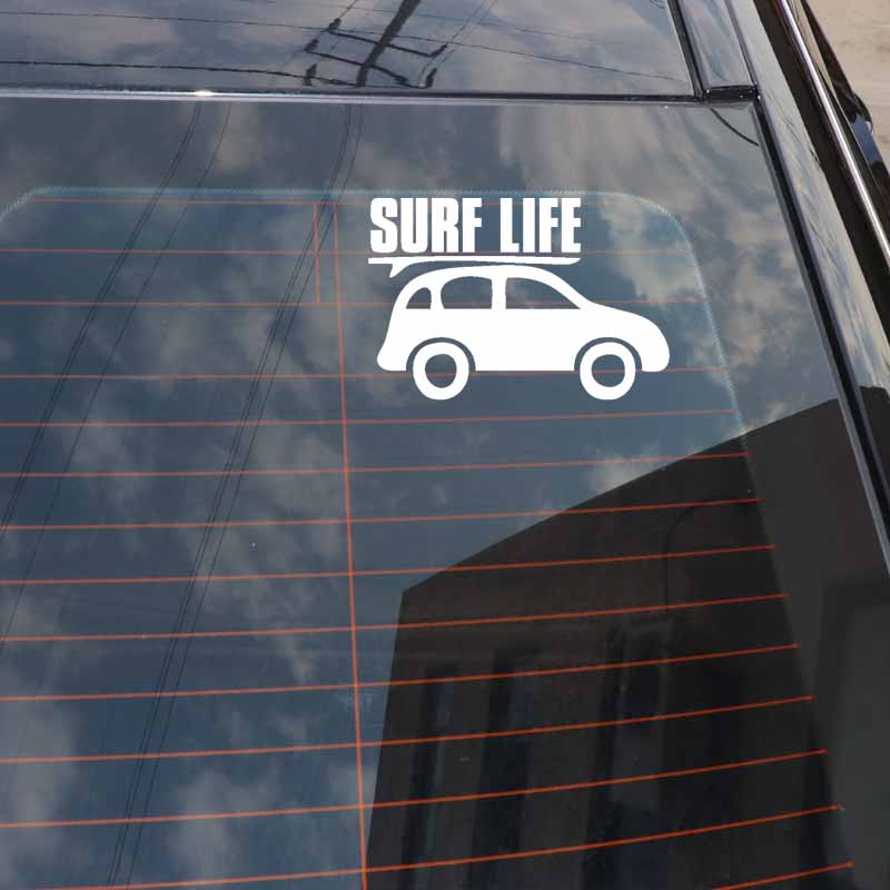 14.8CM*10CM Fashion Car-styling SURF LIFE Vinyl Car Window Sticker Decal Black Silver C11-1816