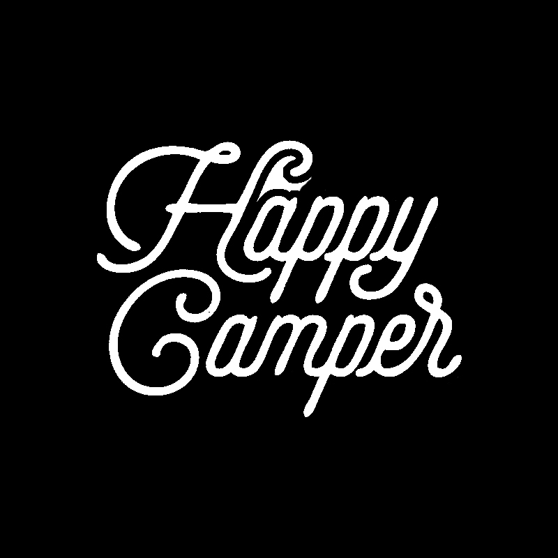 14.8CM*11.2CM Personality Happy Camper Word Art Decal Black Silver Motorcycle Car Sticker Vinyl C11-1339