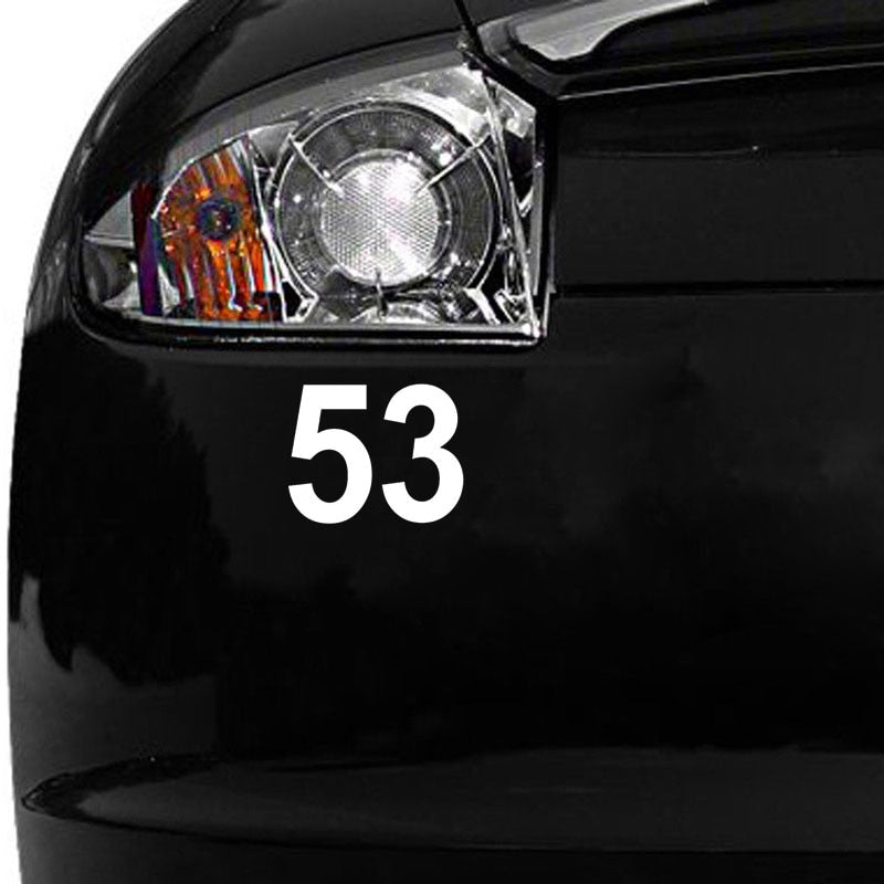 14CM*11.2CM Fashion Number 53 Car-styling Car Sticker Vinyl Decoration Decal Black/Silver C11-0796