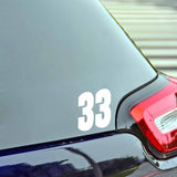 14CM*13.9CM lucky Number 33 Vinyl Car-styling Decor Decal Car Sticker Black Silver C11-0909