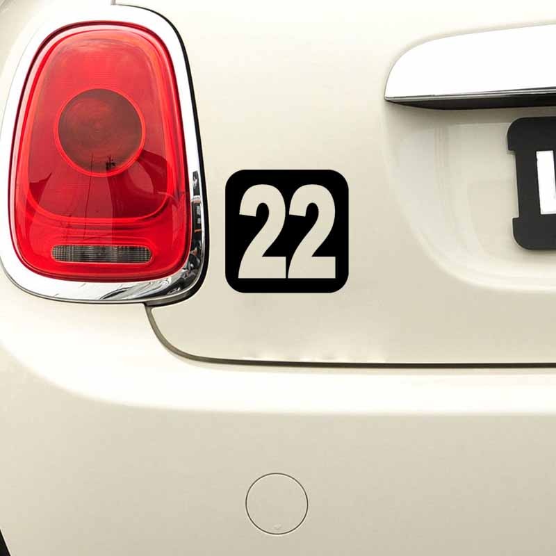 14CM*14CM Fashion Number 22 Vinyl Graphical Decor Decal Car Sticker Black/Silver Accessories C11-0921