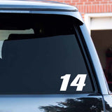 14CM*8.5CM Fashion Number 14 Vinyl High-quality Car Sticker Decoration Decal Black/Silver C11-0843