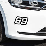 15.2CM*8.8CM personalized Number 69 Vinyl Car-styling Car Sticker Graphical Decal Black/Silver C11-0885