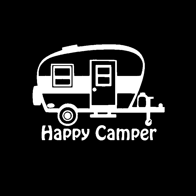 15.3CM*11.1CM Cartoon Creative Art Happy Camper Vinyl Decal Motorcycle Car Sticker Waterproof C11-1333