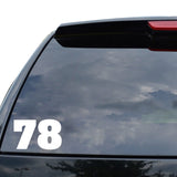 15.5CM*9.8CM Creative Number 78 Vinyl Car Sticker Motorcycle Decal Graphical Black/Silver C11-0756