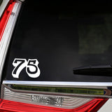 15CM*10.5CM Personality Number 75 Vinyl High-quality Car Sticker Decal Black/Silver Graphical C11-0808