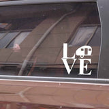 15CM*15CM Funny LOVE CAMPER Waterproof Car Window Sticker Decal Black Silver Vinyl C11-1664