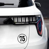 15CM*15CM Personality Number 75 Vinyl High-quality Car Sticker Decoration Decal Black/Silver C11-0790