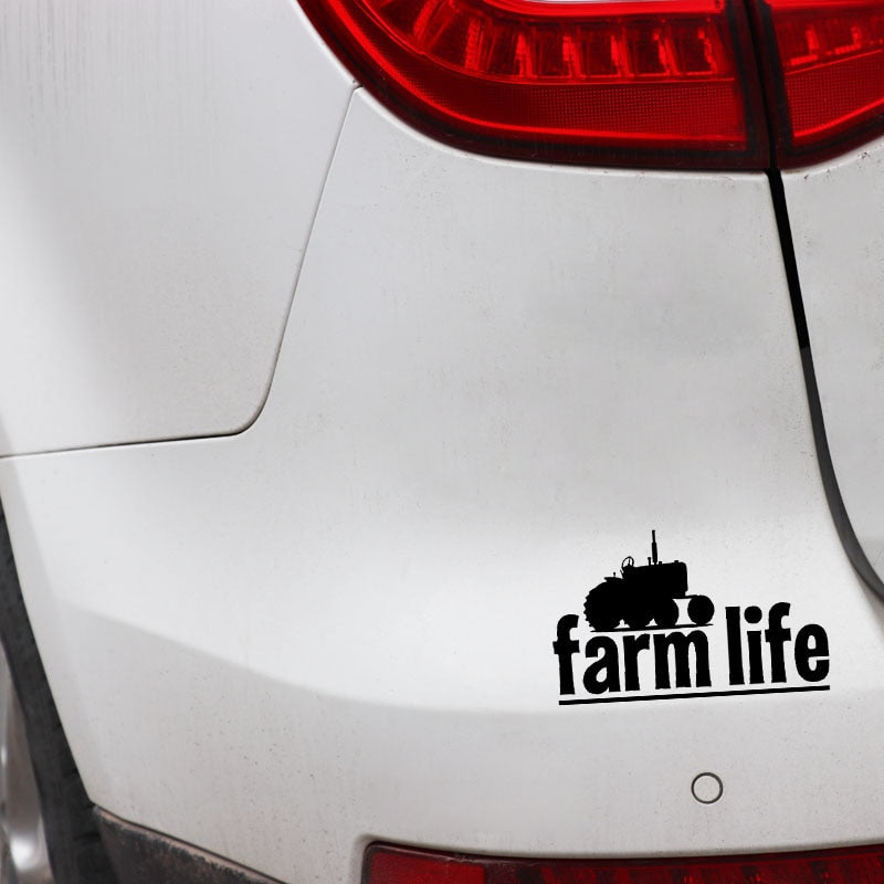 15CM*9.2CM Fashion Graphical Farm Life Vinyl Car Sticker Decal Black Silver C11-2096