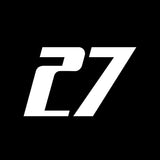 15CM*9.2CM Personality Number 27 Vinyl Car Sticker Motorcycle Decal Graphical Black/Silver C11-0755