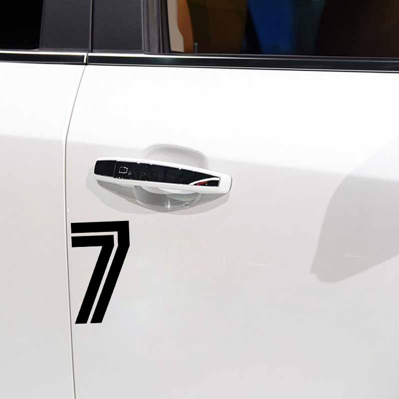 8CM*14CM Personality Number 7 Vinyl High-quality Car Sticker Decal Graphical Black/Silver C11-0805