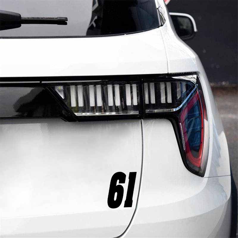 9.9CM*12CM lucky Number 61 Vinyl Decal Car-styling Decor Car Sticker Graphical C11-0908