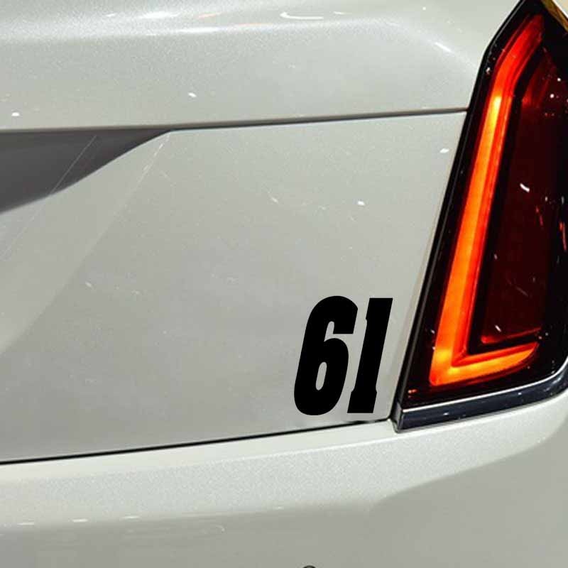 9.9CM*12CM lucky Number 61 Vinyl Decal Car-styling Decor Car Sticker Graphical C11-0908