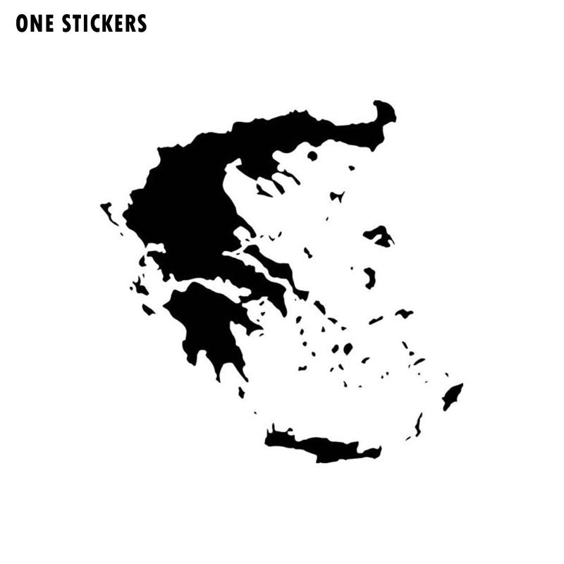 15CMX15CM Greece Map Vinyl Black/Silver Car Sticker Decal Graphical C18-0015